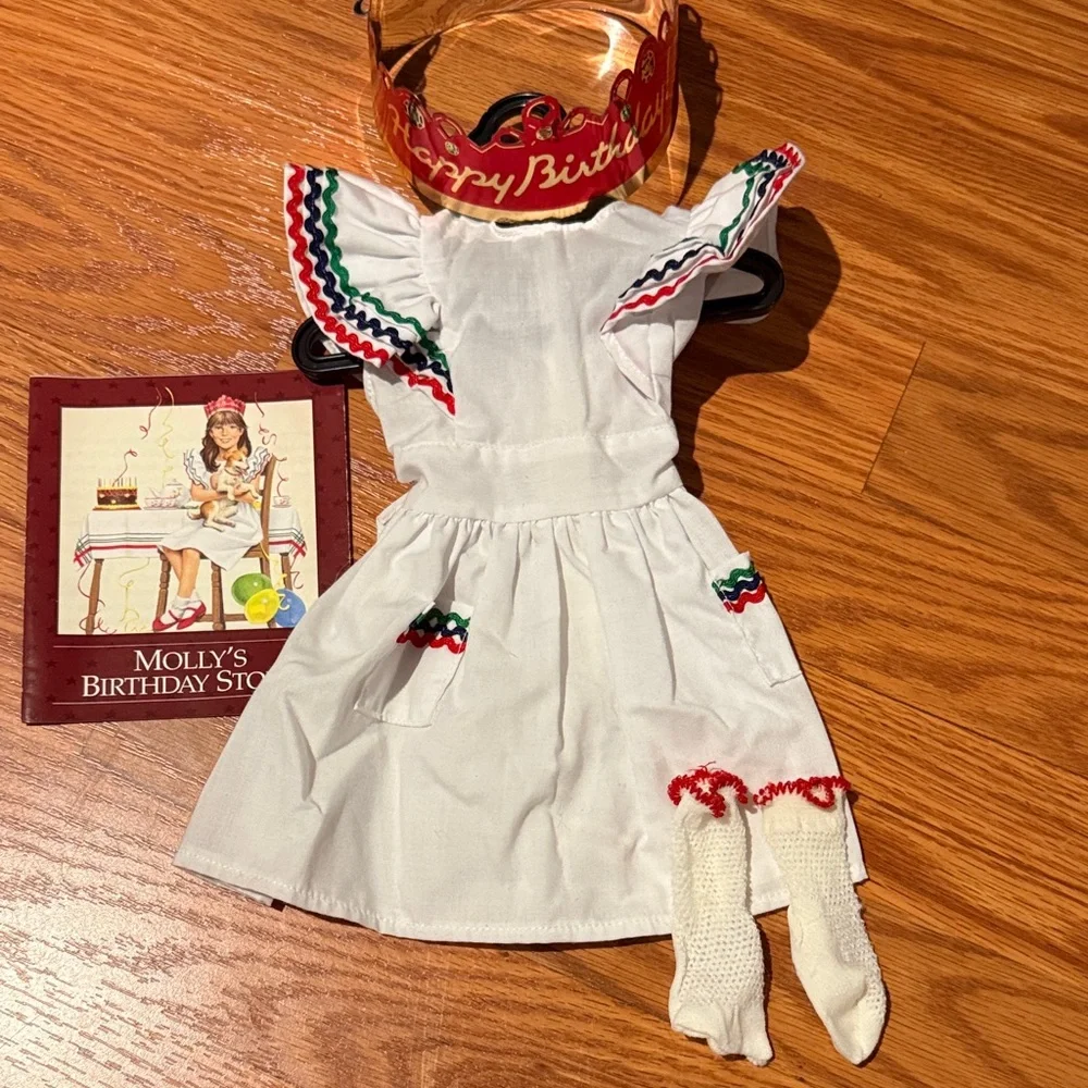 American Girl Molly Party Pinafore and Birthday Crown